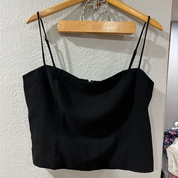 NWT J. Crew Sweetheart Bustier Tank Top in Drapey Crepe in Black size 16 - Picture 2 of 9